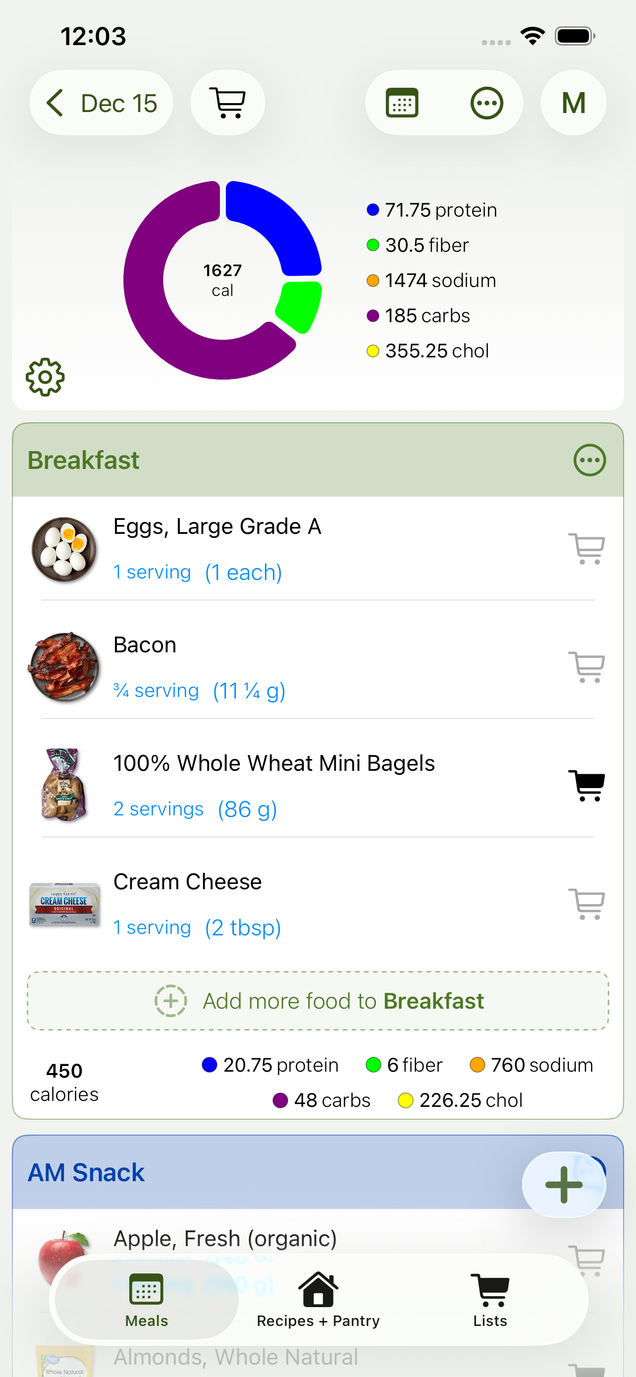 Recipe detail screen